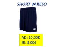 SHORT VARESO ADULTE TAILLE S